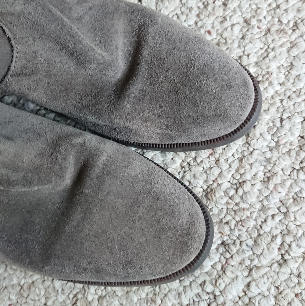 J. Crew Made In Italy Grey Suede Tall Riding Boots size 7.5 - Picture 4 of 16